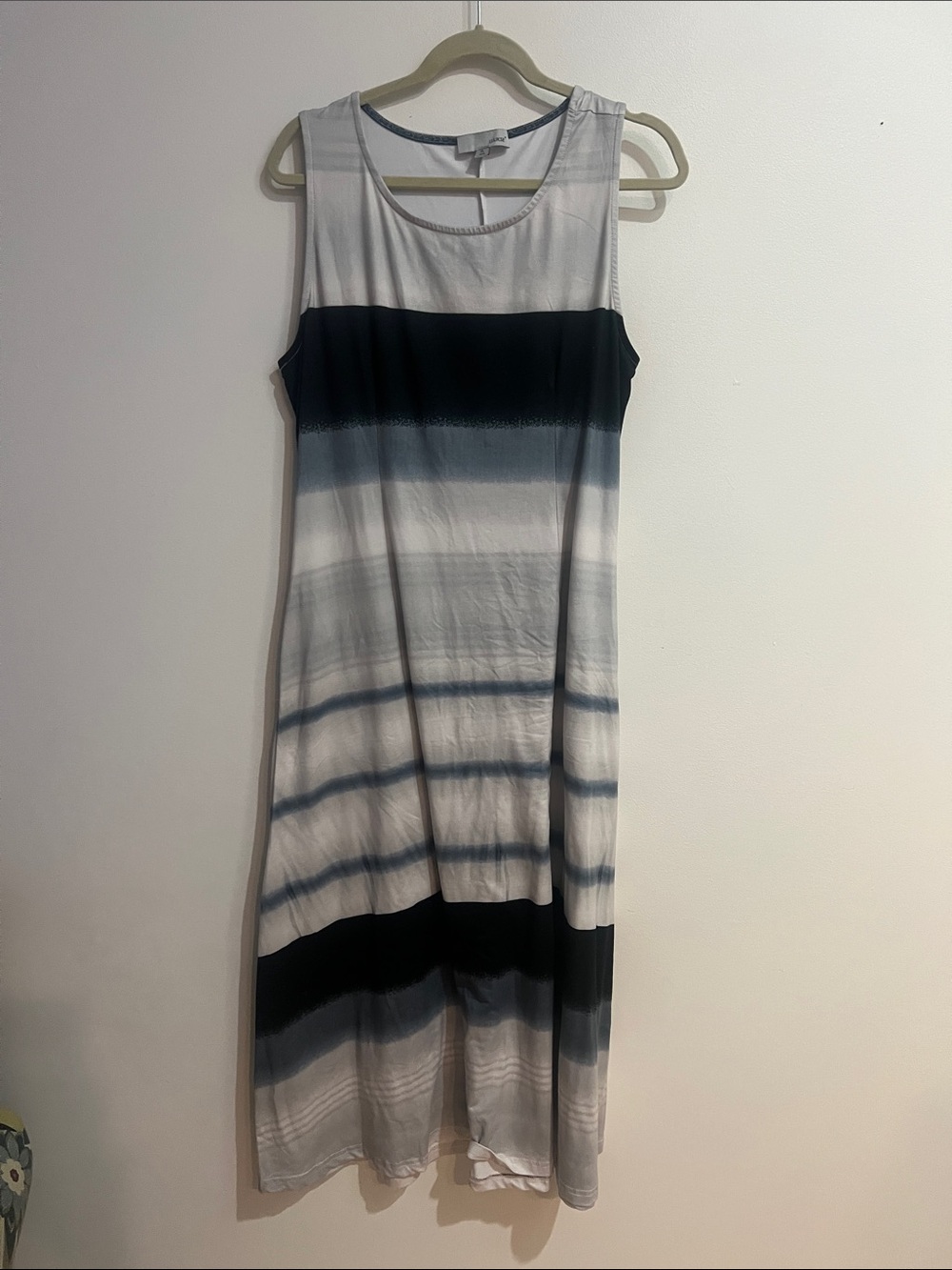 Sleeveless Striped Maxi Dress in Blue & White